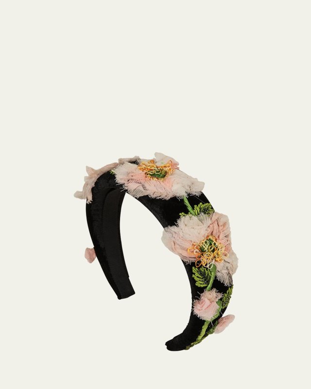 Allona Flower Velvet Headband